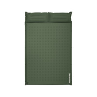 Матрац туристичний із подушкою, самонадувний двомісний Naturehike CNK2550WS025, вологостійкий, 200 х 130 х 6 см, зелений