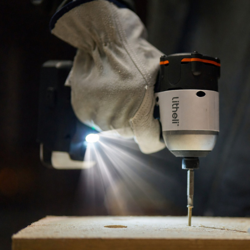 Акумуляторний ударний гвинтоверт Litheli безщітковий, живлення від павербанку (УМБ Litheli Power Bank 20000 mAh, 45 W, 2А в комплекті)