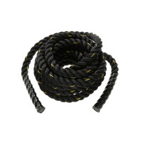 Канат для кроссфіта EasyFit Battle Rope, Довжина 12 м, Вага 10,5 кг, Поліпропілен (PP), Вініл, Чорний