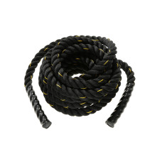 Канат для кроссфіта EasyFit Battle Rope, Довжина 12 м, Вага 10,5 кг, Поліпропілен (PP), Вініл, Чорний