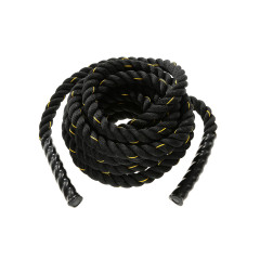 Канат для кроссфіта EasyFit Battle Rope, Довжина 12 м, Вага 10,5 кг, Поліпропілен (PP), Вініл, Чорний