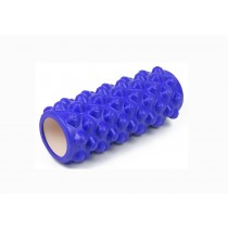 Масажний ролик (валик) EasyFit Grid Roller Extreme, довжина 33 см, діаметр 14 см, синій, каркас із високоміцного пластику, піна EVA з масажною поверхнею 3D, для МФР, фітнесу, йоги та реабілітації