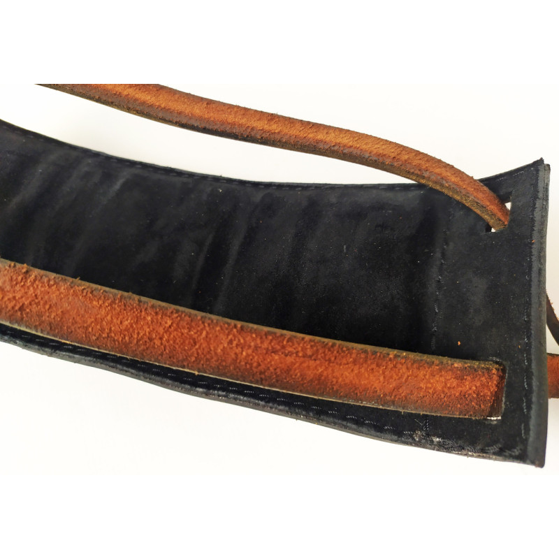 Манжета EasyFit F8 для тяги на тренажері, Натуральна шкіра, Регульований обхват до 18 см, Ширина 9 см, Коричневий