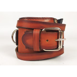 Манжета EasyFit F8 для тяги на тренажері, Натуральна шкіра, Регульований обхват до 18 см, Ширина 9 см, Коричневий