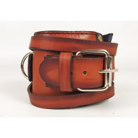 Манжета EasyFit F8 для тяги на тренажере, Натуральная кожа, Регулируемый обхват до 18 см, Ширина 9 см, Коричневый