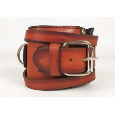 Манжета EasyFit F8 для тяги на тренажері, Натуральна шкіра, Регульований обхват до 18 см, Ширина 9 см, Коричневий