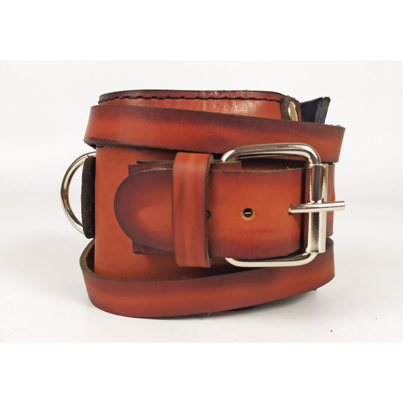 Манжета EasyFit F8 для тяги на тренажері, Натуральна шкіра, Регульований обхват до 18 см, Ширина 9 см, Коричневий