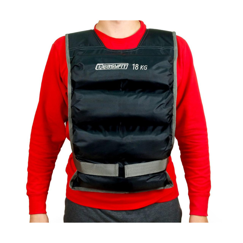 Жилет для обтяження EasyFit, Вага 18 кг, Оксфорд, Пісок, Чорний