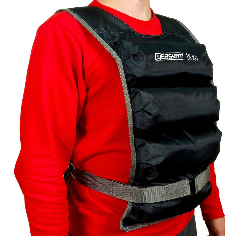 Жилет для обтяження EasyFit, Вага 18 кг, Оксфорд, Пісок, Чорний