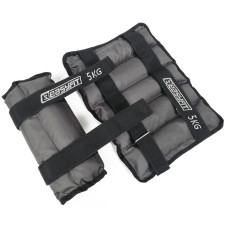 Утяжелители для ног и рук с металлом EasyFit Metal (пара), Вес 5 кг, Оксфорд, Металл, Черно-серый