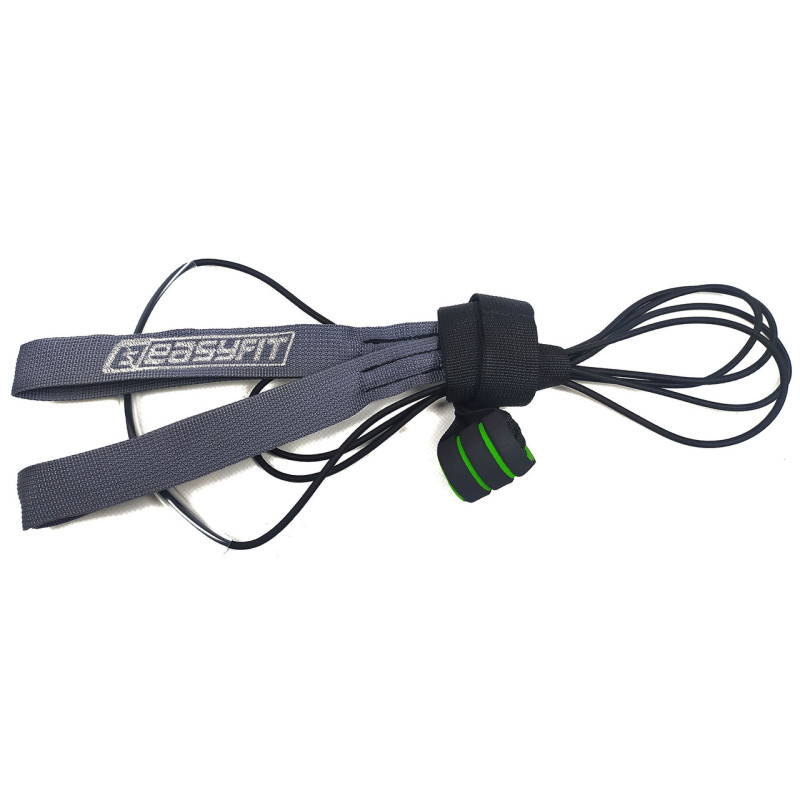 Резиновая петля-эспандер EasyFit, Сопротивление 1-6 кг, Длина 300 см, Латекс, Нейлон, Сталь, Пластик, Неопрен, Для лыжника, пловца, боксера, Серый