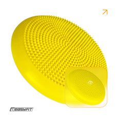 Балансувальна масажна подушка EasyFit, Діаметр 33 см, Максимальне навантаження 120 кг, Гума, Жовтий