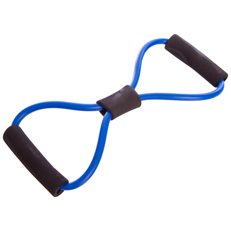 Еспандер EasyFit восьмерка трубчатый, Длина 100 см, TPR, Резина, Неопреновые ручки, для фитнеса и реабилитации, Синий
