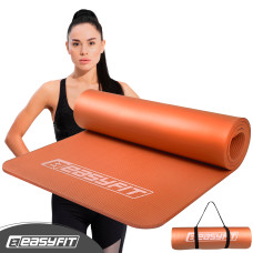 Коврик EasyFit для пилатеса и фитнеса, 180x60 см, толщина 10 мм, NBR, оранжевый Коврик EasyFit для пилатеса и фитнеса, 180x60 см, толщина 10 мм, NBR, оранжевый