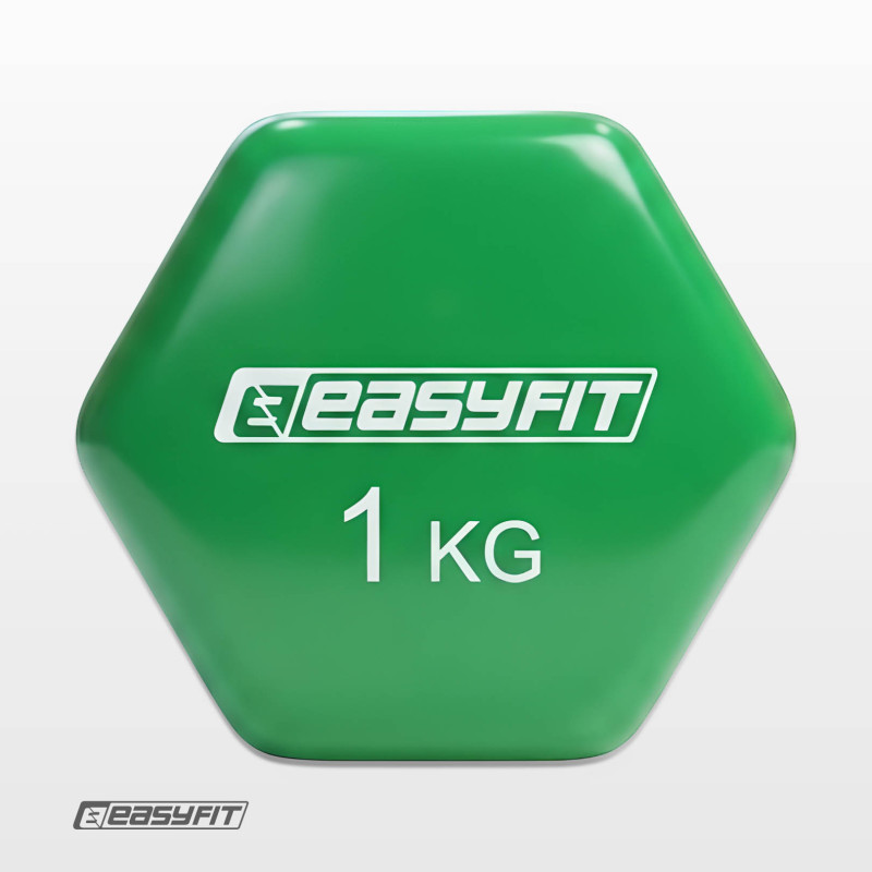 Гантель для фітнесу EasyFit з вініловим покриттям, Вага 1 кг, салатовий