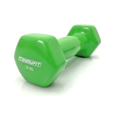 Гантель для фитнеса EasyFit с виниловым покрытием, Вес 1 кг, салатовый