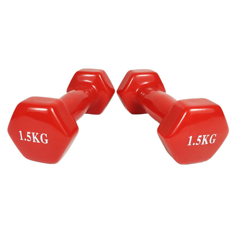 Гантель для фітнесу EasyFit із вініловим покриттям 1,5 кг Червоний