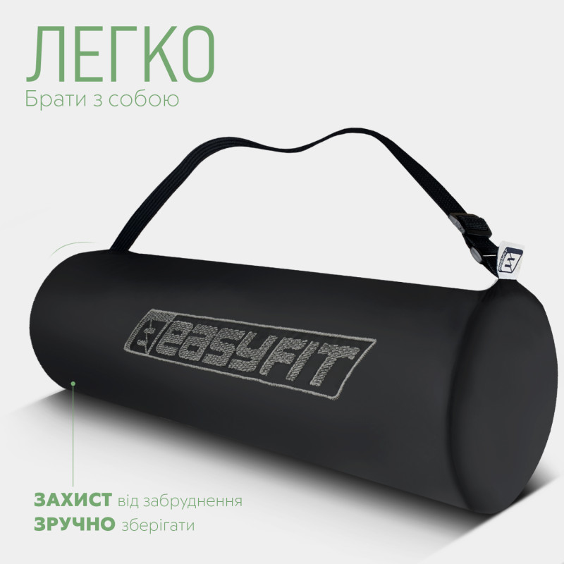 Двошаровий килимок EasyFit для пілатесу, фітнесу та йоги, 183x61 см, товщина 6 мм, TPE/TC, ECO-Friendly, зелено-сірий