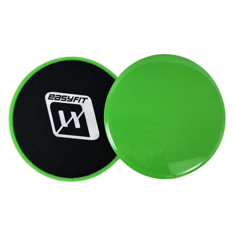 Диски для глайдингу EasyFit (пара), Діаметр 18 см, Максимальне навантаження 120 кг, Пластик, Зелений 