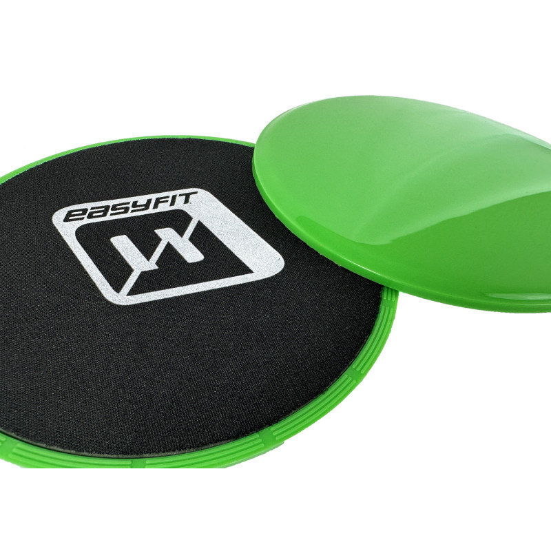 Диски для глайдингу EasyFit (пара), Діаметр 18 см, Максимальне навантаження 120 кг, Пластик, Зелений 