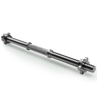 Гантельный гриф EasyFit, Длина 50 см, Диаметр 25 мм, Хромированный, Винтовой замок