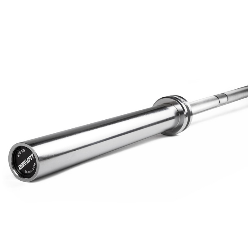 Гриф олімпійський EasyFit прямий, Довжина 2,2 м, Діаметр 50 мм, Максимальне навантаження до 450 кг, Хромований, Для кросфіту та пауерліфтингу