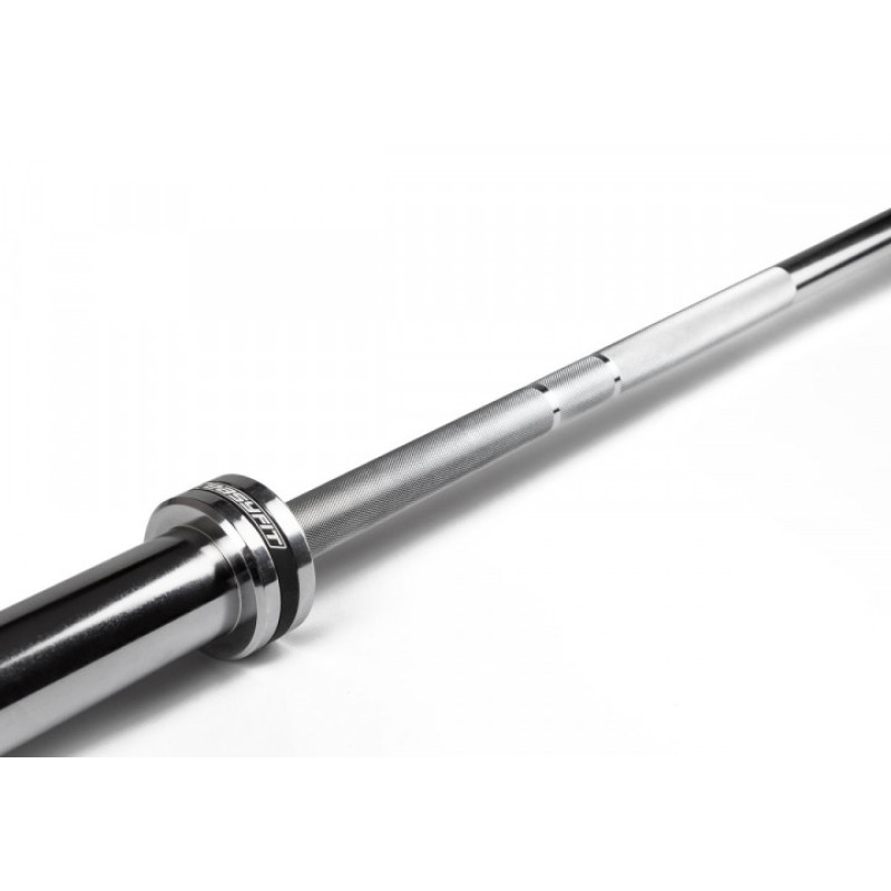 Гриф олімпійський EasyFit прямий, Довжина 2,2 м, Діаметр 50 мм, Максимальне навантаження до 450 кг, Хромований, Для кросфіту та пауерліфтингу