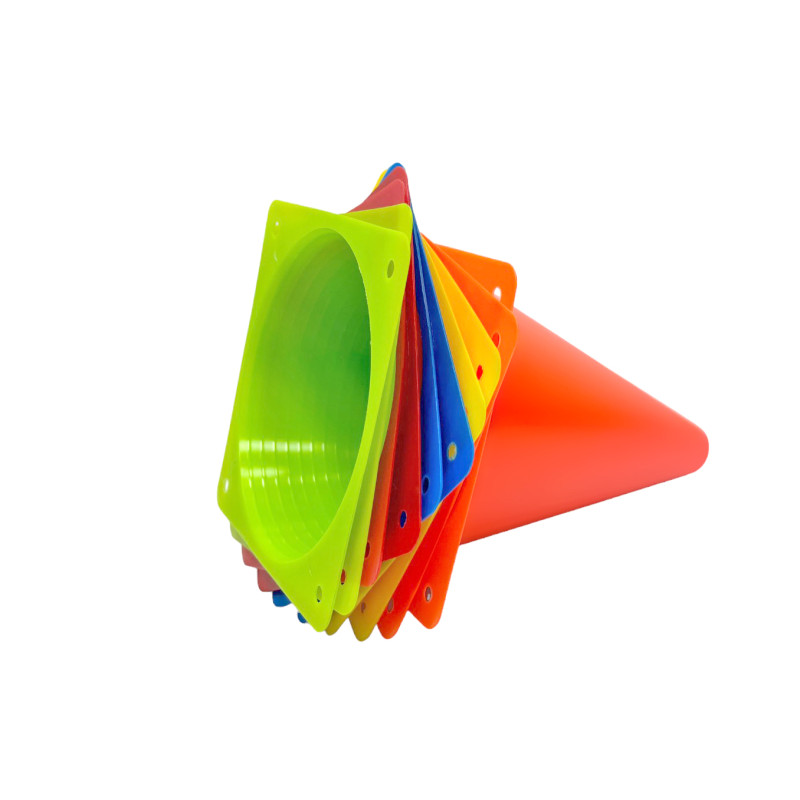 Набор конусов для разметки EasyFit (10 штук), Высота 17 см, ПВХ, Для тренировок и футбола