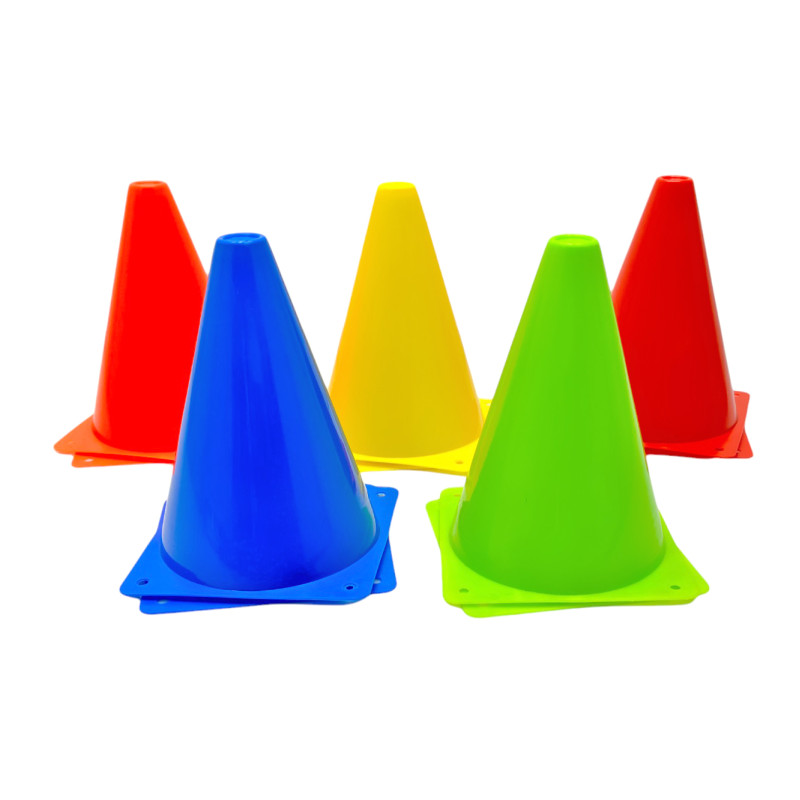 Набор конусов для разметки EasyFit (10 штук), Высота 17 см, ПВХ, Для тренировок и футбола