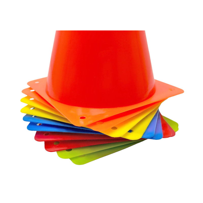 Набор конусов для разметки EasyFit (10 штук), Высота 17 см, ПВХ, Для тренировок и футбола