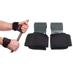 Кистевые крюки-захваты EasyFit, 37×7 см, полиэстер/металл, черный