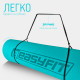 Двухслойный коврик EasyFit для пилатеса, фитнеса и йоги, 183x61 см, толщина 6 мм, TPE/TC, ECO-Friendly, мятно-черный