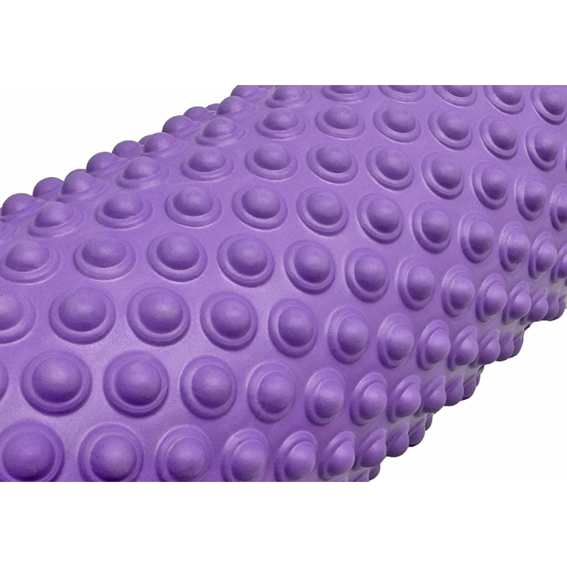 Массажный ролик (валик) EasyFit Grid Roller Light, Длина 33 см, Диаметр 14 см, Каркас из высокопрочного пластика, Пена EVA с массажной поверхностью 3D, для МФР, фитнеса, йоги и реабилитации, Фиолетовый