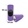 Массажный ролик (валик) EasyFit Grid Roller Light, Длина 33 см, Диаметр 14 см, Каркас из высокопрочного пластика, Пена EVA с массажной поверхностью 3D, для МФР, фитнеса, йоги и реабилитации, Фиолетовый