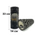 Массажный ролик (валик) EasyFit Grid Roller v.1.1, Длина 33 см, Диаметр 14 см, Каркас из высокопрочного пластика, Пена EVA с массажной поверхностью 3D, для МФР, фитнеса, йоги и реабилитации, Черный