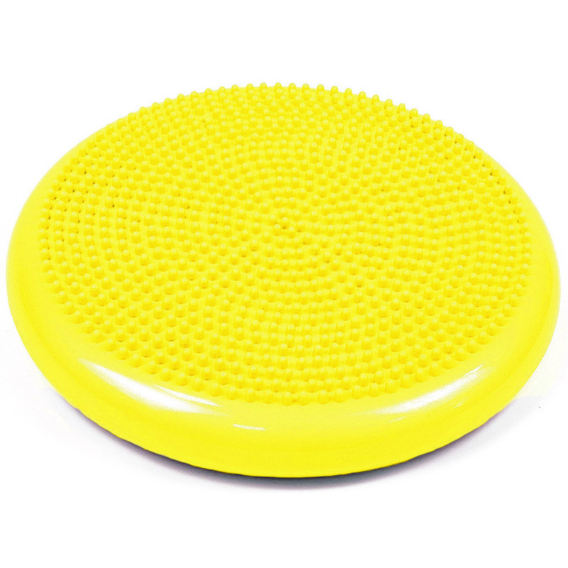Балансировочная массажная подушка EasyFit, Диаметр 33 см, Максимальная нагрузка 120 кг, Резина, Желтый