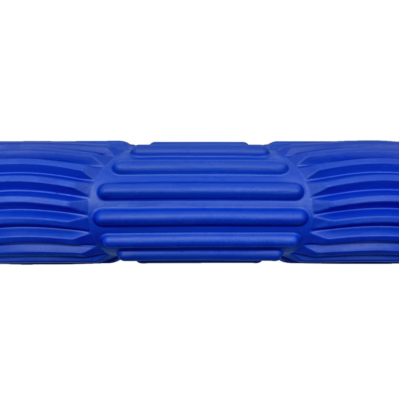 Масажний ролик (валик) EasyFit Dozer, Довжина 45 см, Діаметр 11 см, Каркас із високоміцного пластику, Піна EVA з масажною поверхнею 3D, для МФР, фітнесу, йоги та реабілітації, Синій