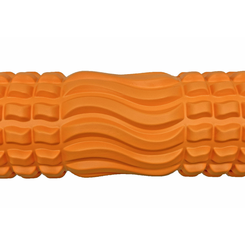 Масажний ролик (валик) EasyFit Wavyspines, Довжина 33 см, Діаметр 11 см, EVA-піна з масажною поверхнею 3D, для МФР, фітнесу, йоги та реабілітації, Помаранчевий