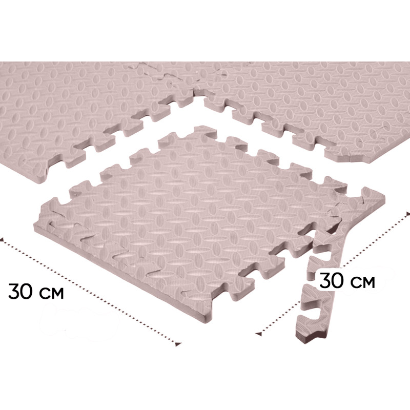 Татами мат EasyFit SwallowTail (пазл ласточкин хвост с бортиком), Размер 120x60 см, Толщина 10 мм, EVA-пена, Бежевый