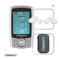 Миостимулятор EasyFit MyoTone (импульсный массажер для мышц), 36 программ, 20 уровней интенсивности, Размер 9,5×5,3×2 см, Вес 250 г, USB, Подсветка дисплея, Серебристый