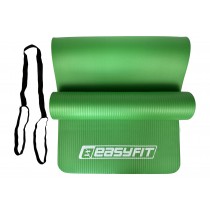 Коврик EasyFit для пилатеса и фитнеса, 180x60 см, толщина 10 мм, NBR, зеленый