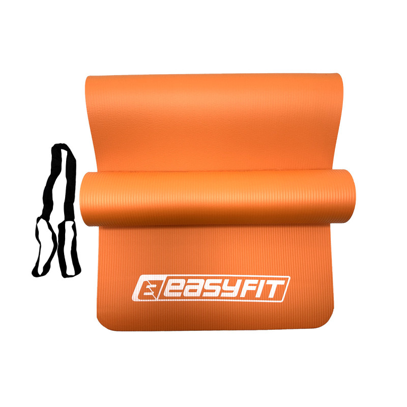 Коврик EasyFit для пилатеса и фитнеса, 180x60 см, толщина 10 мм, NBR, оранжевый