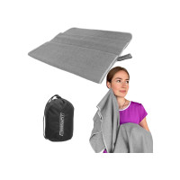 Рушник для спортзалу EasyFit EagleWing в сумочці, Розмір 90х50 см, Мікрофібра, Сірий