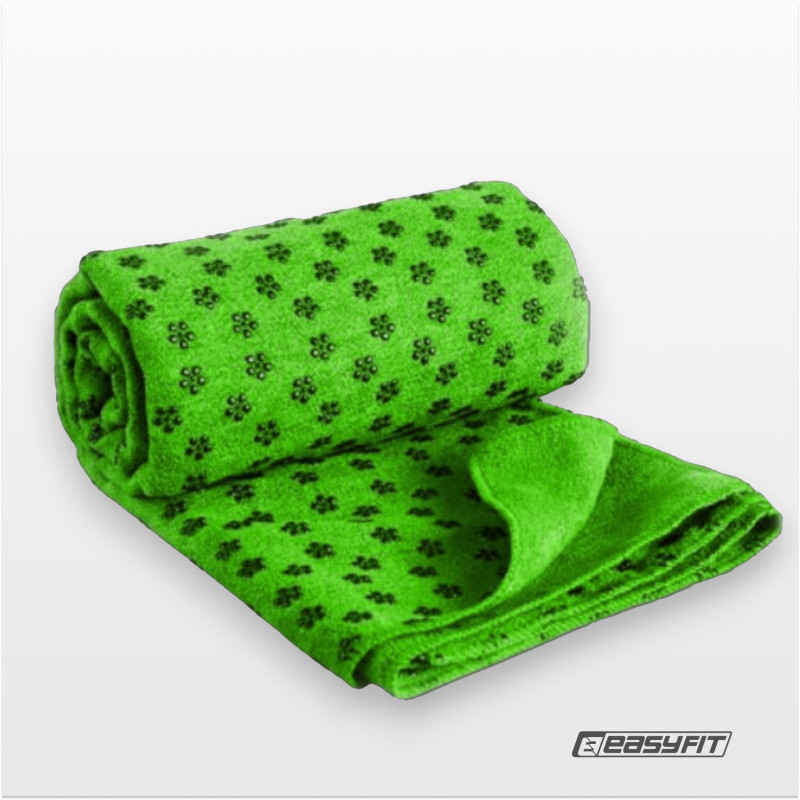 Рушник для йоги EasyFit Yoga Mat Towel з сумкою, Розмір 183х63 см, Мікрофібра, Зелений