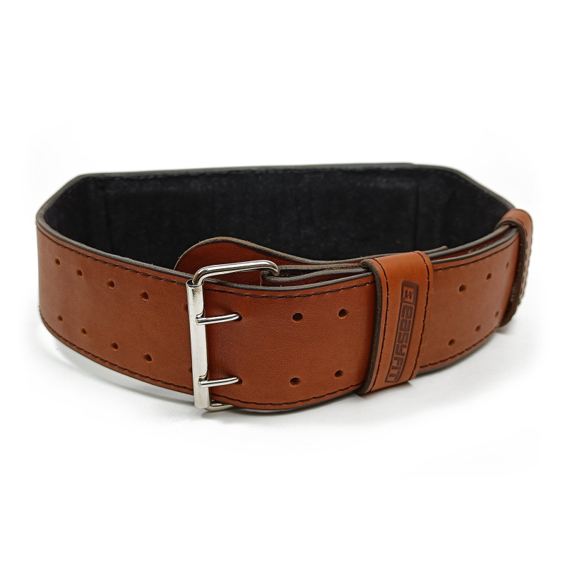 Пояс атлетичний EasyFit DeciBelt, шкіра, 4XL (120-150 см), коричневий
