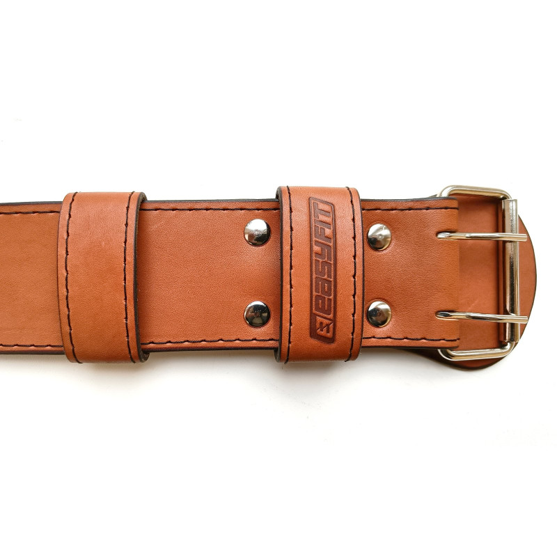 Пояс атлетичний EasyFit DeciBelt, шкіра, 4XL (120-150 см), коричневий