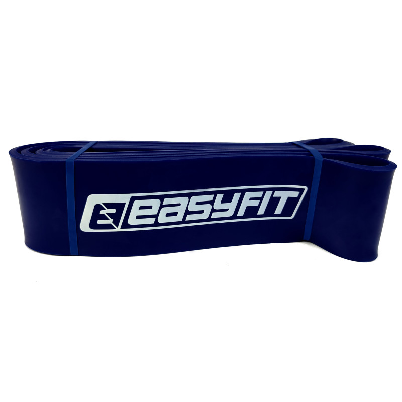 Гумова петля EasyFit, Латекс, Опір 50-110 кг, Синій, Для тренувань м’язів всього тіла