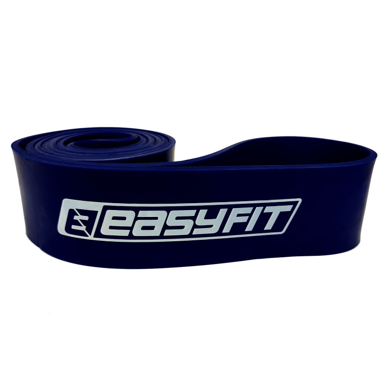 Гумова петля EasyFit, Латекс, Опір 50-110 кг, Синій, Для тренувань м’язів всього тіла