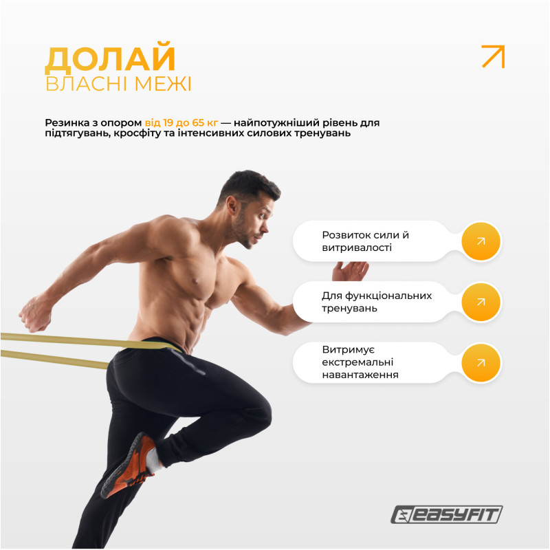 Резиновые петли EasyFit Ranger, Набор 5 шт, Многослойный латекс, Сопротивление 1 - 65 кг