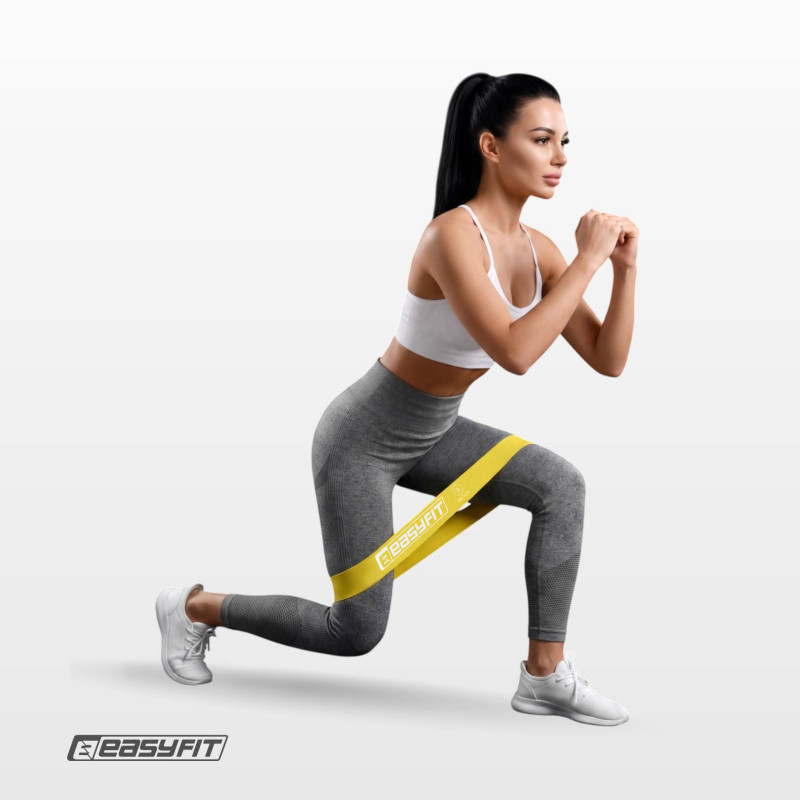 Набор фитнес-резинок для ног EasyFit (7 шт), сопротивление 2,5 - 30 кг, латекс, для фитнеса, силовых упражнений и реабилитации